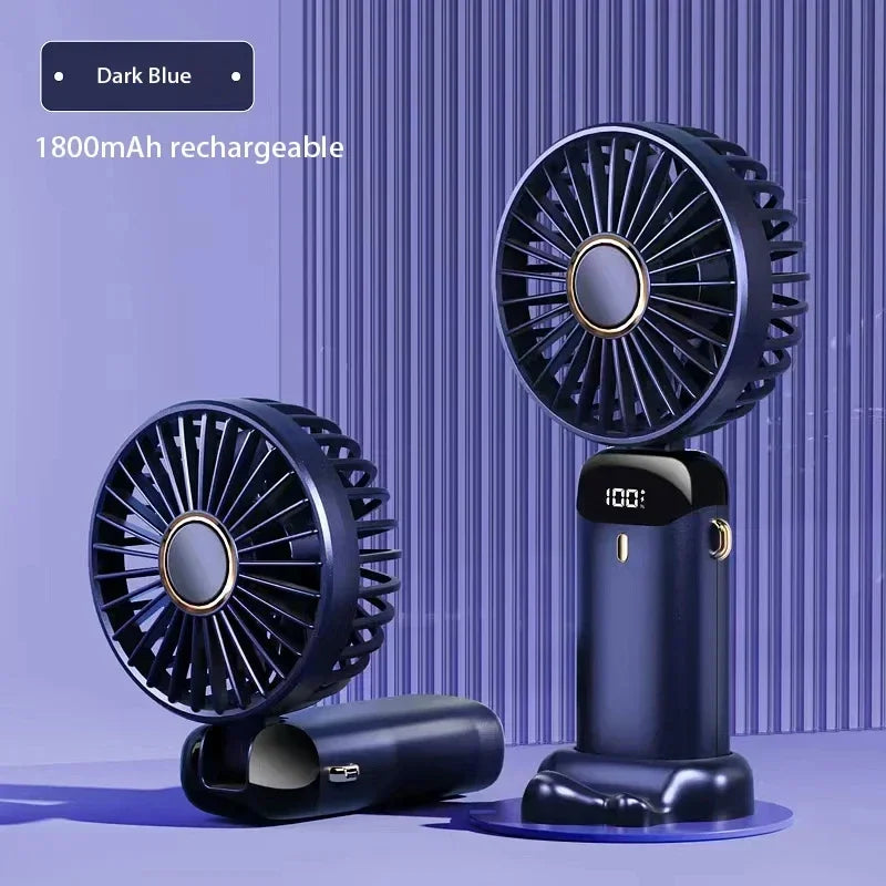 Ventilateur Portable Turbo-Cool 5 vitesses — Rechargeable, Ultra-Silencieux, 12h d'Autonomie