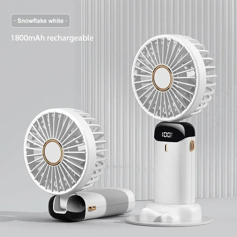 Ventilateur Portable Turbo-Cool 5 vitesses — Rechargeable, Ultra-Silencieux, 12h d'Autonomie