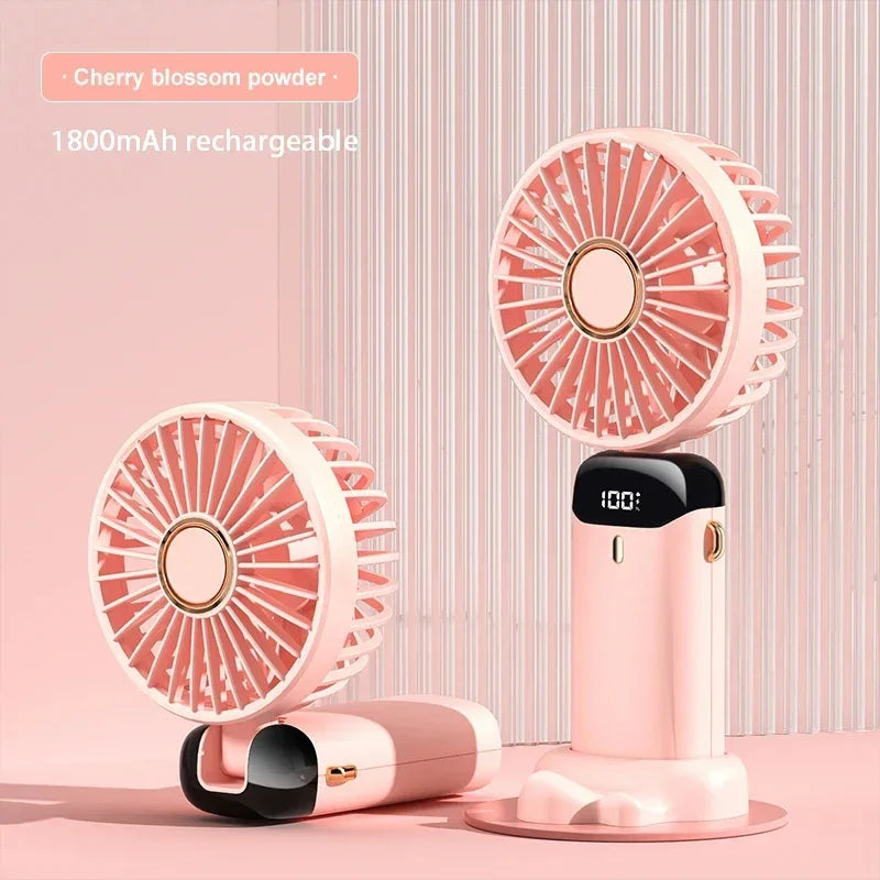 Ventilateur Portable Turbo-Cool 5 vitesses — Rechargeable, Ultra-Silencieux, 12h d'Autonomie