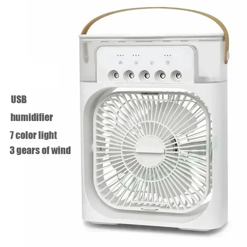 Mini Climatiseur 3-en-1 — Ventilateur + Humidificateur + Veilleuse LED | Rechargeable USB | CoolMove