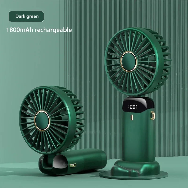 Ventilateur Portable Turbo-Cool 5 vitesses — Rechargeable, Ultra-Silencieux, 12h d'Autonomie