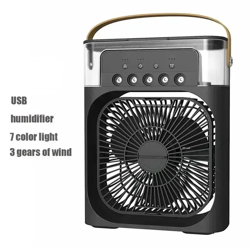 Mini Climatiseur 3-en-1 — Ventilateur + Humidificateur + Veilleuse LED | Rechargeable USB | CoolMove